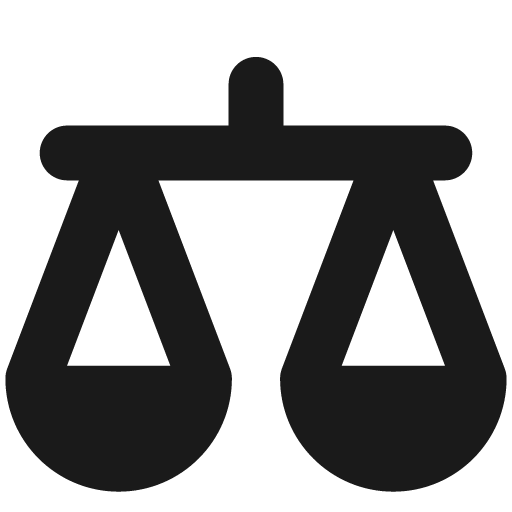 Justice scale 1 solid icon, filled style, from Streamline