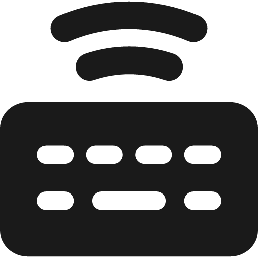Keyboard wireless 2 solid icon, filled style, from Streamline