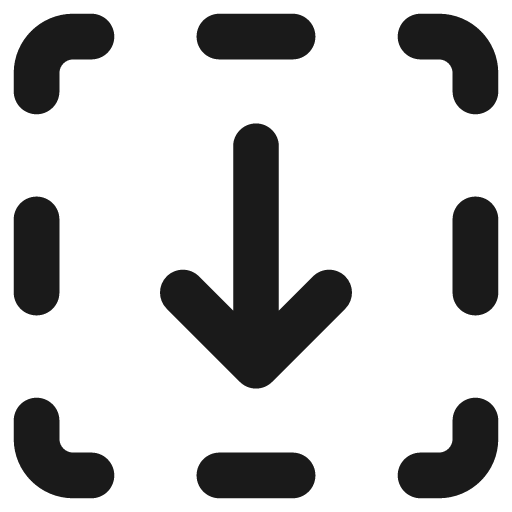 Line arrow down dashed square remix icon, solid style, from Streamline