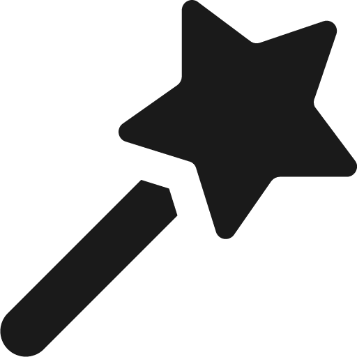 Magic wand 2 solid icon, filled style, from Streamline