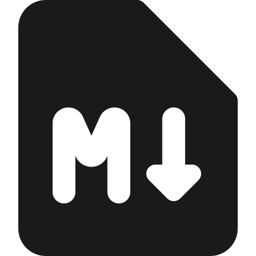 Markdown document programming solid icon, filled style, from Streamline