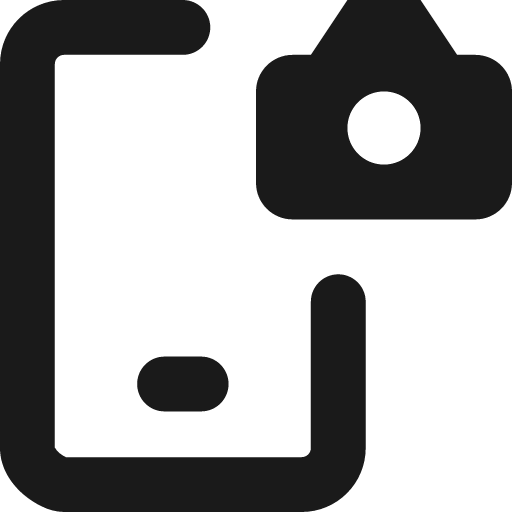 Mobile phone camera solid icon, filled style, from Streamline