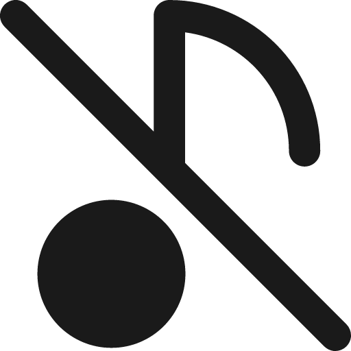 Music note off 1 remix icon, solid style, from Streamline