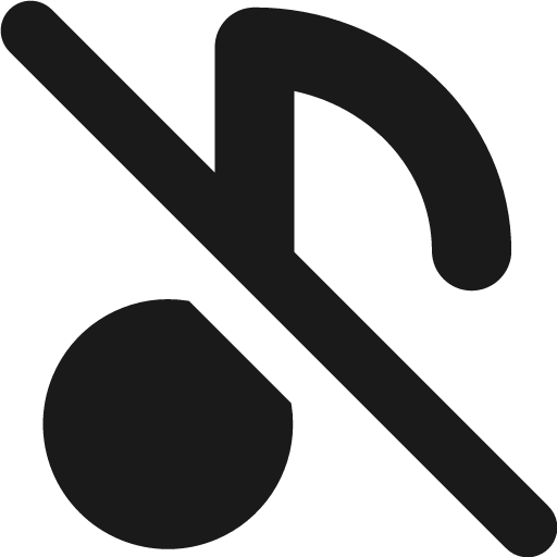 Music note off 1 solid icon, filled style, from Streamline