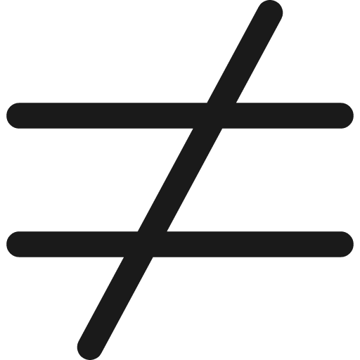 Not equal sign icon, line style, from Streamline