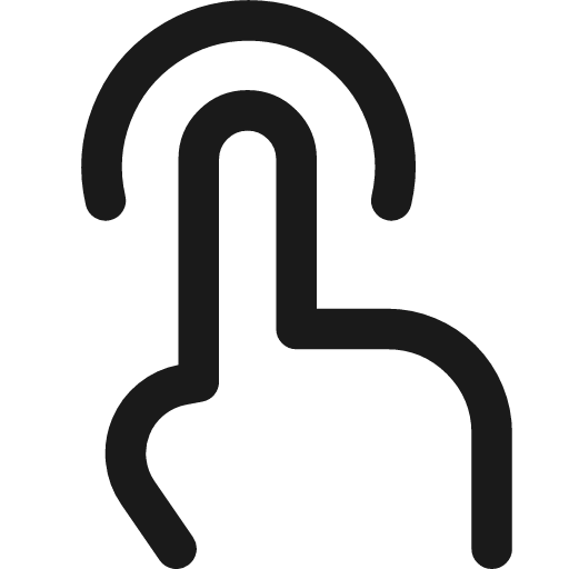 One finger tap icon, line style, from Streamline