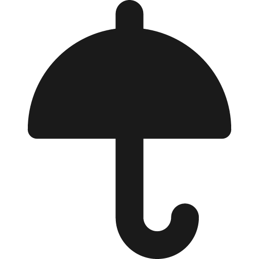 Open umbrella solid icon, filled style, from Streamline