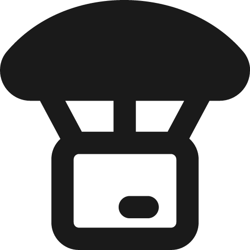 Parachute drop remix icon, solid style, from Streamline