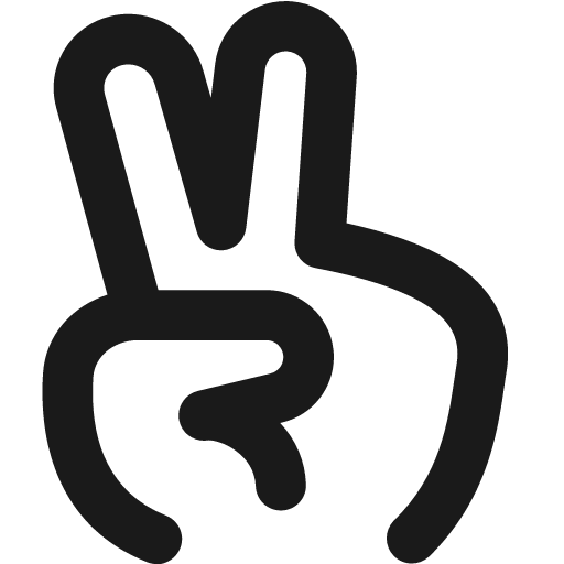 Peace hand remix icon, solid style, from Streamline