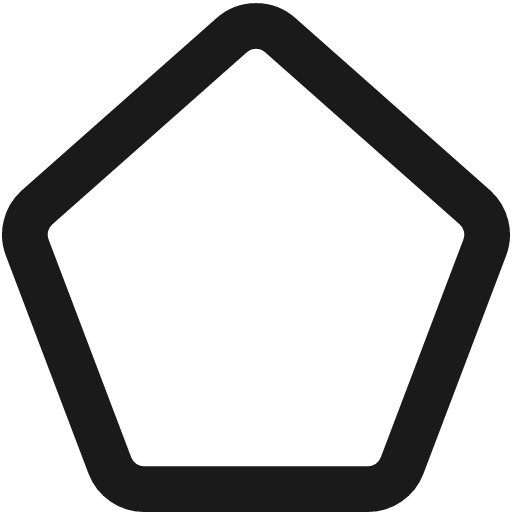 Pentagon remix icon, line style, from Streamline