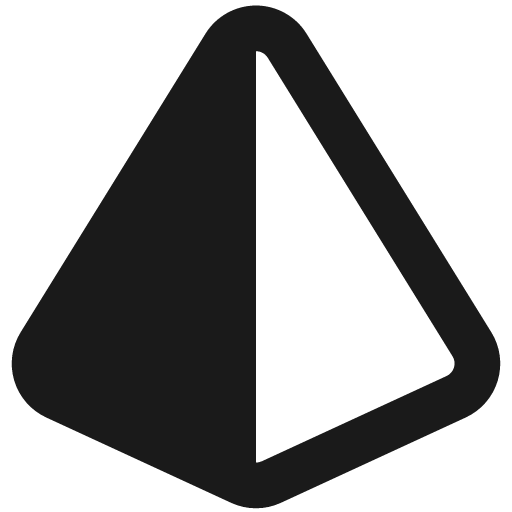 Pyramid shape remix icon, solid style, from Streamline
