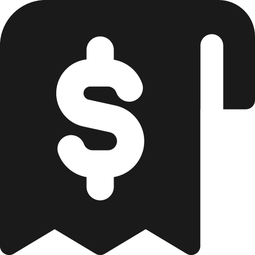 Receipt solid icon, filled style, from Streamline