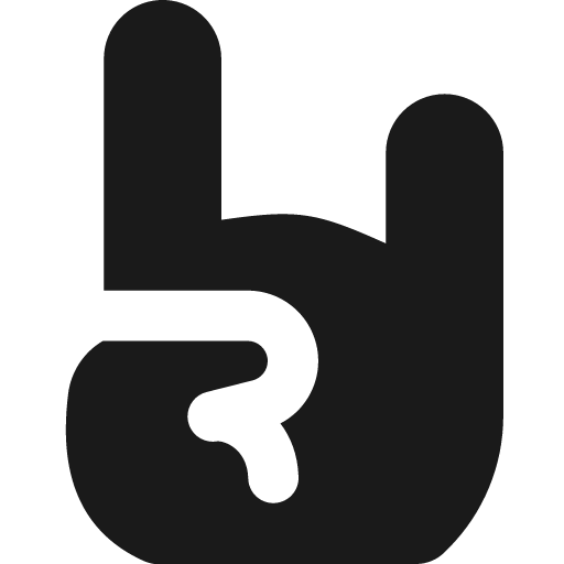 Rock and roll hand solid icon, filled style, from Streamline