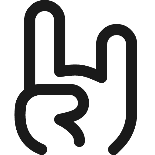 Rock and roll hand icon, line style, from Streamline