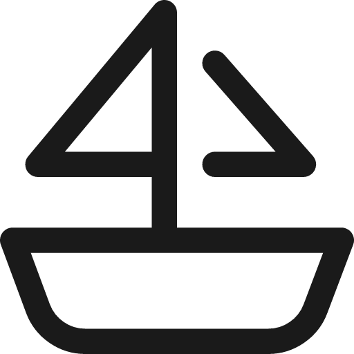 Sail ship icon, line style, from Streamline
