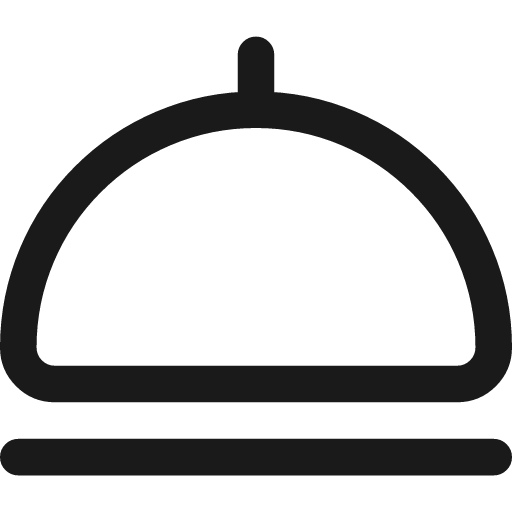 Serving dome icon, line style, from Streamline