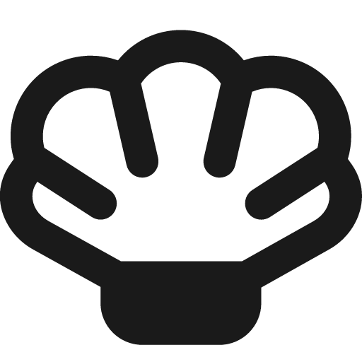Shell remix icon, solid style, from Streamline