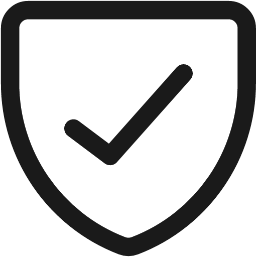 Shield check icon, line style, from Streamline