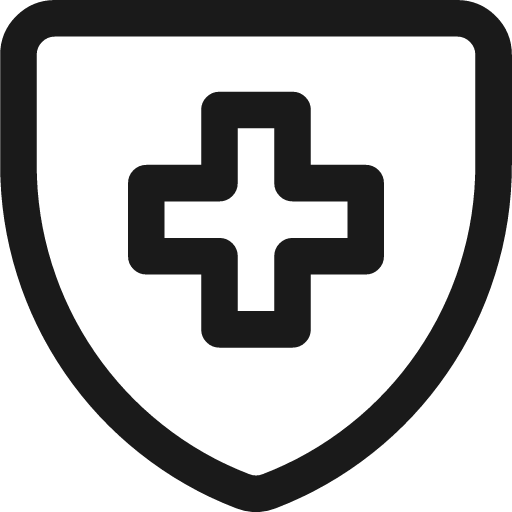 Shield cross icon, line style, from Streamline