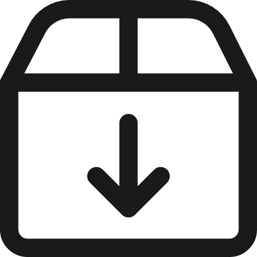 Shipment download icon, line style, from Streamline