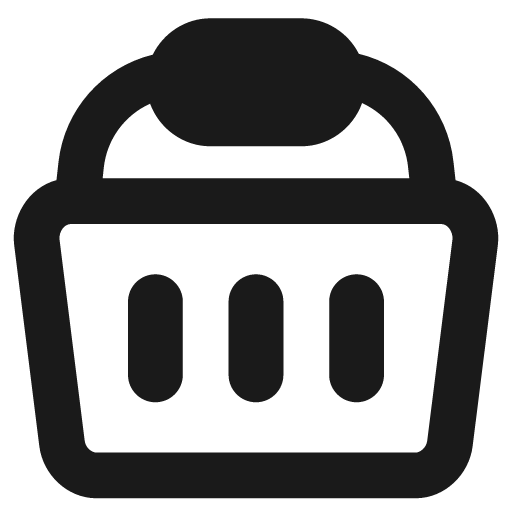 Shopping basket 1 remix icon, solid style, from Streamline