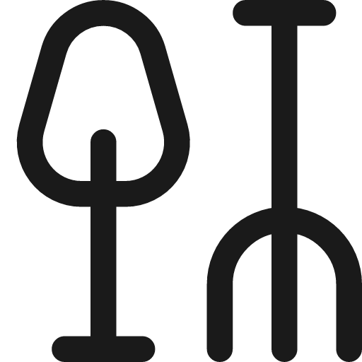 Shovel rake icon, line style, from Streamline