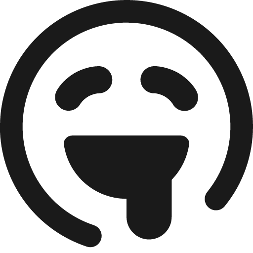Smiley drool remix icon, solid style, from Streamline