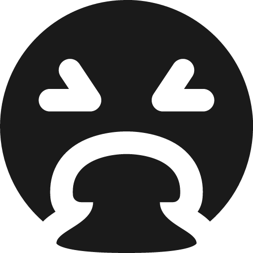 Smiley throw up solid icon, filled style, from Streamline