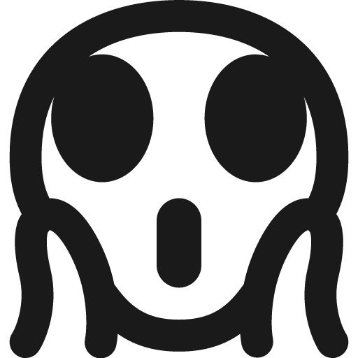 Smiley very shocked remix icon, solid style, from Streamline