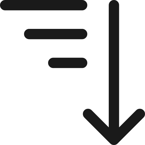 Sort descending icon, line style, from Streamline