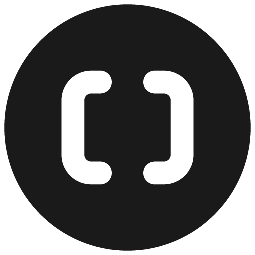Square brackets circle solid icon, filled style, from Streamline