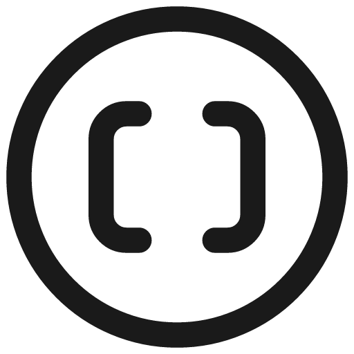 Square brackets circle icon, line style, from Streamline