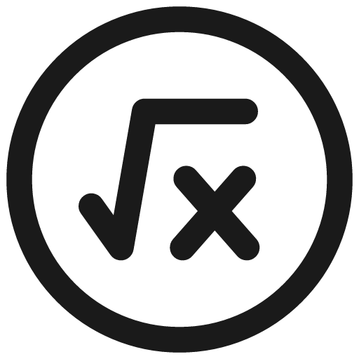 Square root x circle icon, line style, from Streamline