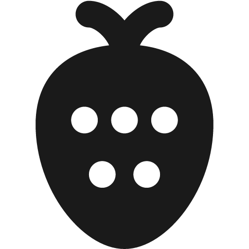 Strawberry solid icon, filled style, from Streamline