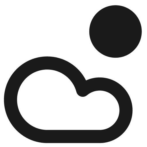 Sun cloud remix icon, solid style, from Streamline