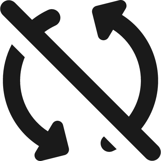 Synchronize disable solid icon, filled style, from Streamline