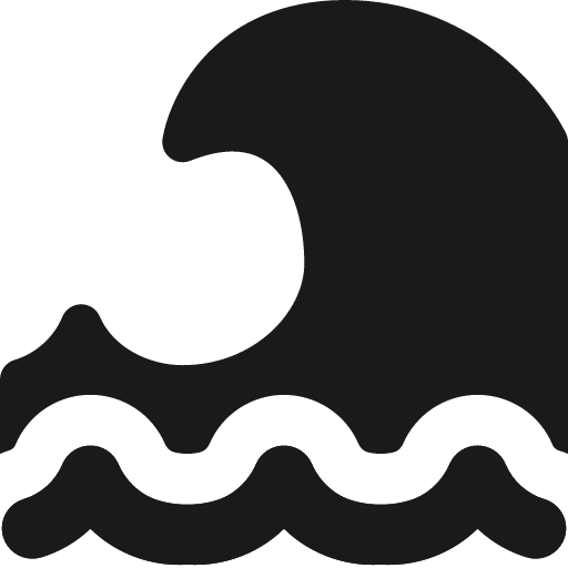 Tidal wave solid icon, filled style, from Streamline
