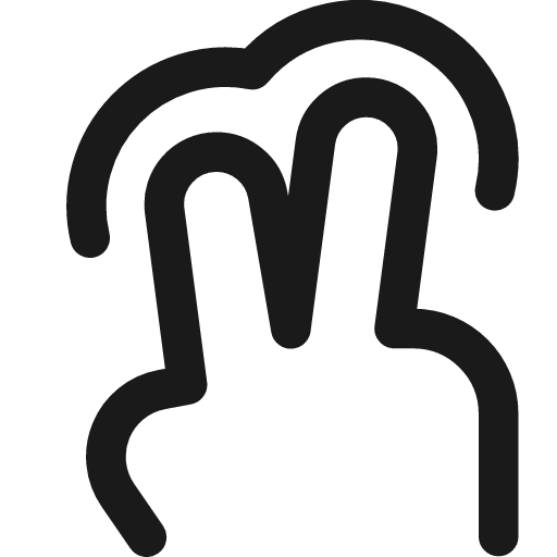 Two finger tap icon, line style, from Streamline