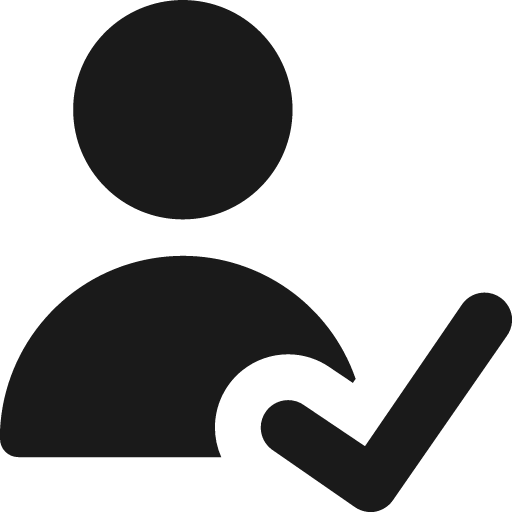 User check validate solid icon, filled style, from Streamline