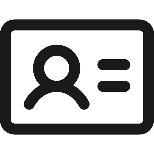 User identifier card icon, line style, from Streamline
