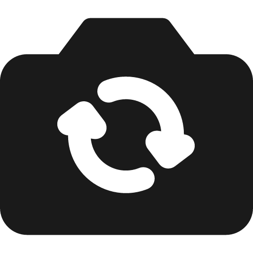Video swap camera solid icon, filled style, from Streamline