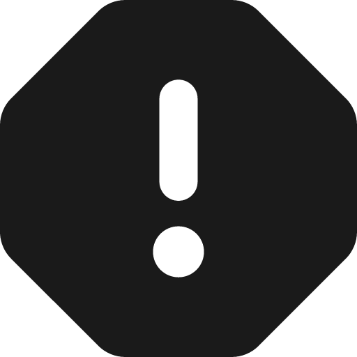 Warning octagon solid icon, filled style, from Streamline