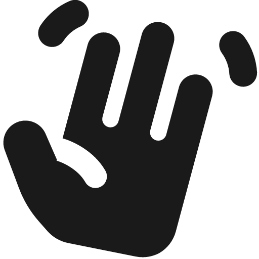 Waving hand solid icon, filled style, from Streamline