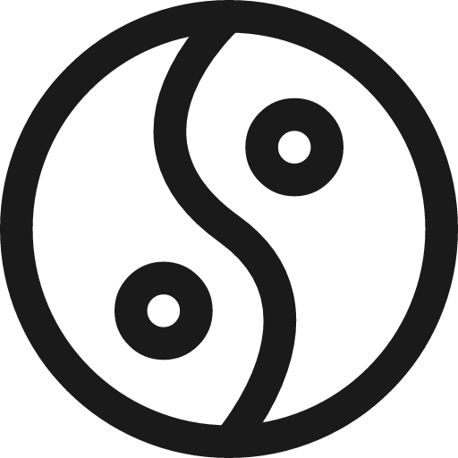 Yin yang symbol icon, line style, from Streamline