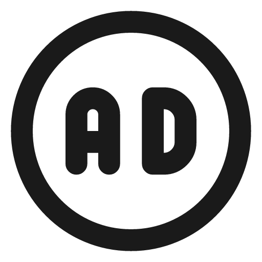 Ad circle icon, line style, from Tabler Icons