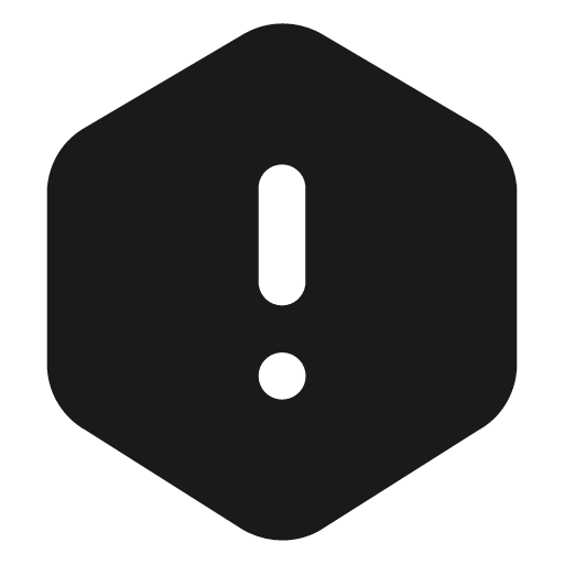 Alert hexagon filled icon, filled style, from Tabler Icons