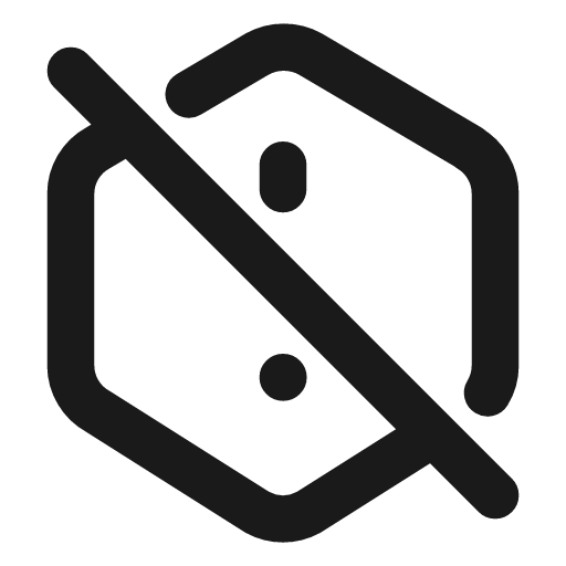 Alert hexagon off icon, line style, from Tabler Icons