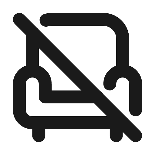 Armchair off icon, line style, from Tabler Icons
