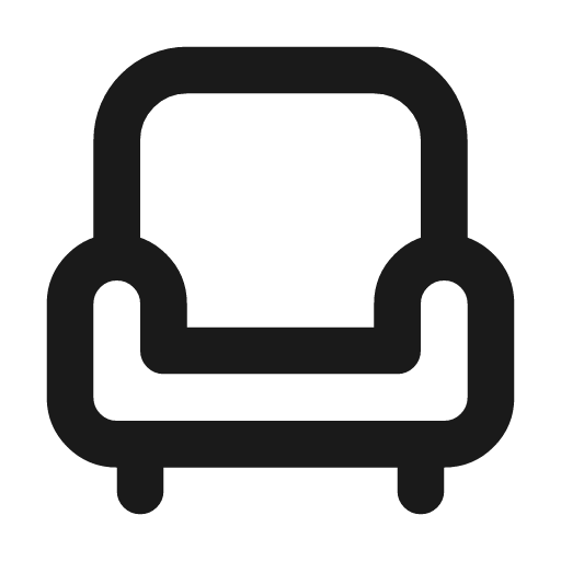 Armchair icon, line style, from Tabler Icons