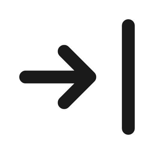 Arrow bar to right icon, line style, from Tabler Icons